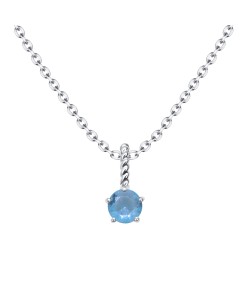 March Birthstone Silver Necklace SPE-5701